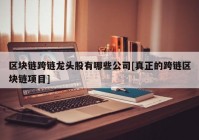 区块链跨链龙头股有哪些公司[真正的跨链区块链项目]